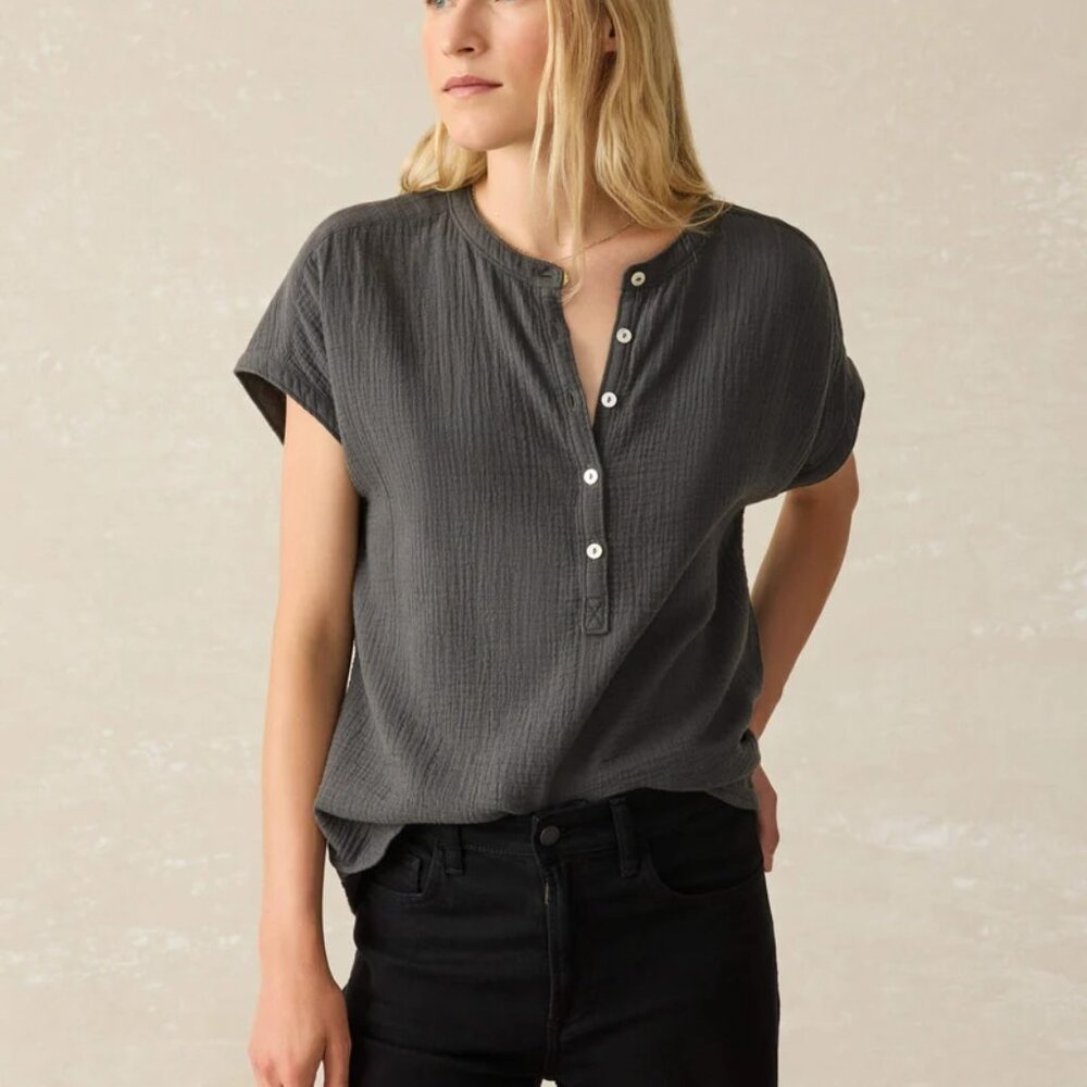 Faherty Top Cotton Gauze Top